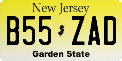 NJ license plate B55ZAD