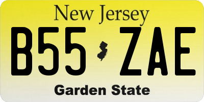 NJ license plate B55ZAE