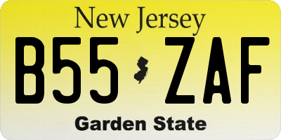 NJ license plate B55ZAF