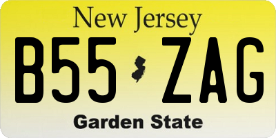 NJ license plate B55ZAG