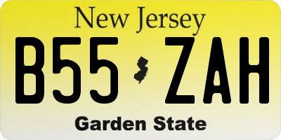 NJ license plate B55ZAH