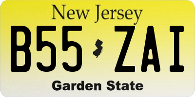 NJ license plate B55ZAI