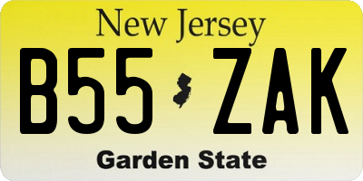 NJ license plate B55ZAK