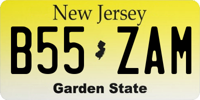 NJ license plate B55ZAM