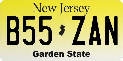 NJ license plate B55ZAN