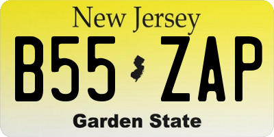 NJ license plate B55ZAP