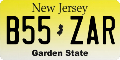 NJ license plate B55ZAR