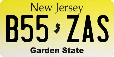 NJ license plate B55ZAS