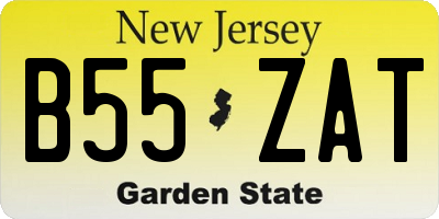 NJ license plate B55ZAT