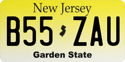 NJ license plate B55ZAU