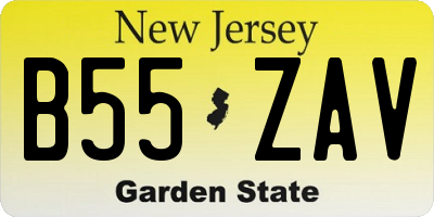 NJ license plate B55ZAV