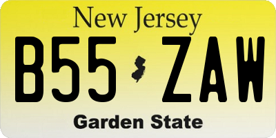 NJ license plate B55ZAW