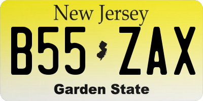 NJ license plate B55ZAX