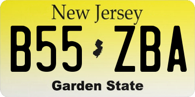 NJ license plate B55ZBA
