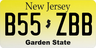 NJ license plate B55ZBB