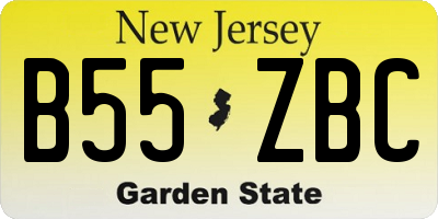 NJ license plate B55ZBC