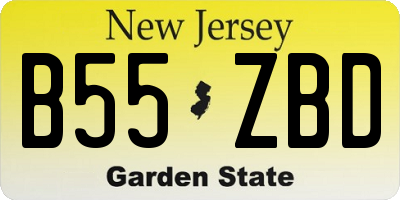 NJ license plate B55ZBD