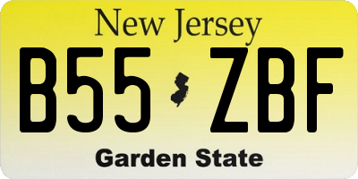 NJ license plate B55ZBF