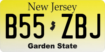 NJ license plate B55ZBJ