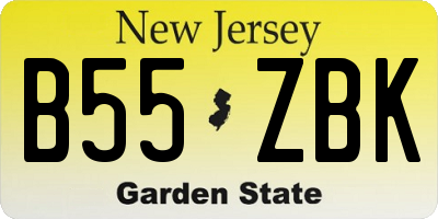 NJ license plate B55ZBK