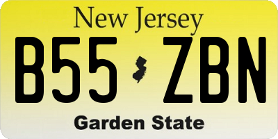 NJ license plate B55ZBN