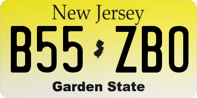 NJ license plate B55ZBO
