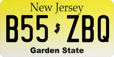 NJ license plate B55ZBQ