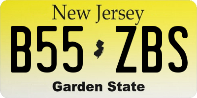 NJ license plate B55ZBS