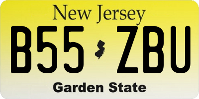 NJ license plate B55ZBU