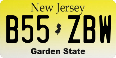 NJ license plate B55ZBW