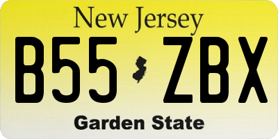 NJ license plate B55ZBX