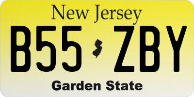 NJ license plate B55ZBY