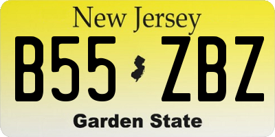 NJ license plate B55ZBZ