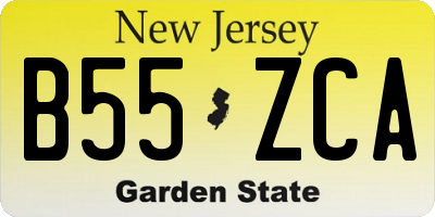NJ license plate B55ZCA
