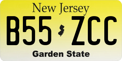 NJ license plate B55ZCC