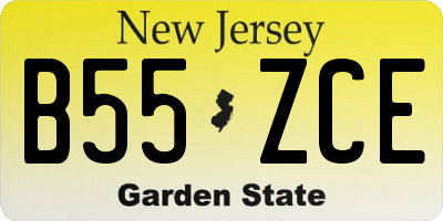 NJ license plate B55ZCE