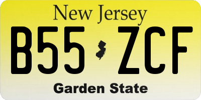 NJ license plate B55ZCF