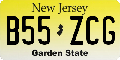NJ license plate B55ZCG