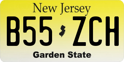 NJ license plate B55ZCH
