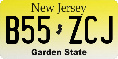NJ license plate B55ZCJ