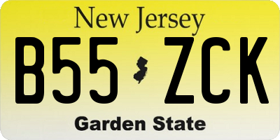 NJ license plate B55ZCK