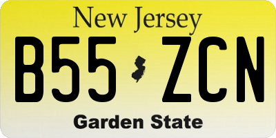 NJ license plate B55ZCN