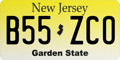 NJ license plate B55ZCO