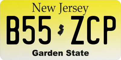 NJ license plate B55ZCP