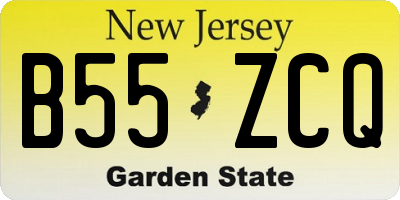 NJ license plate B55ZCQ