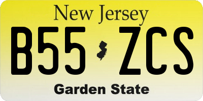 NJ license plate B55ZCS