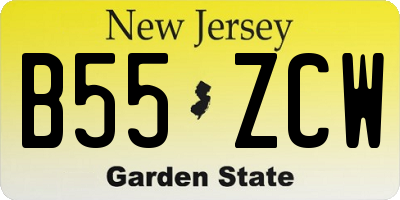 NJ license plate B55ZCW