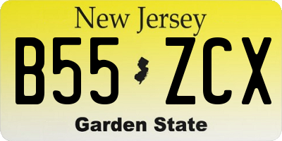 NJ license plate B55ZCX