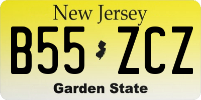 NJ license plate B55ZCZ