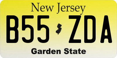 NJ license plate B55ZDA